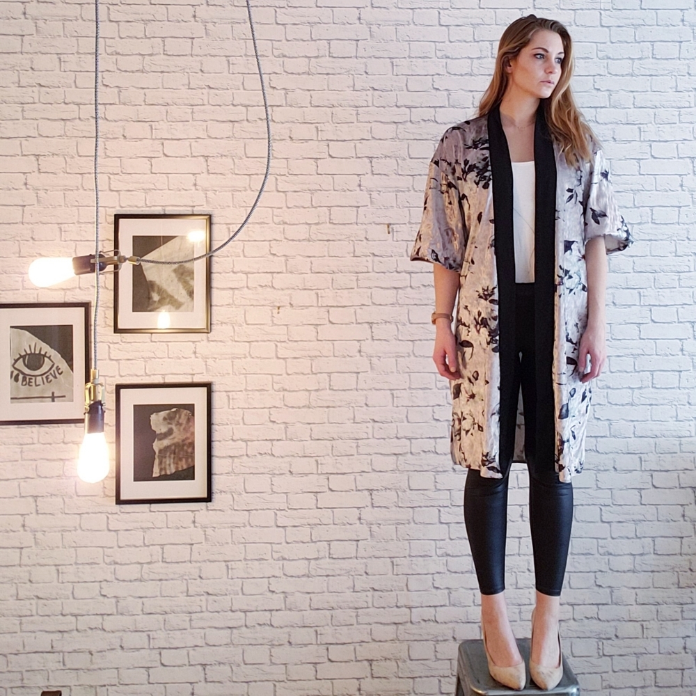 Floral Velvet Kimono